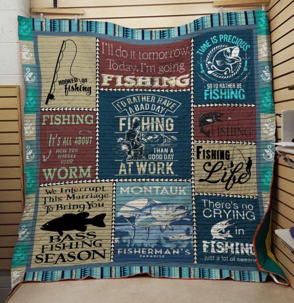 I'm A Bait-Using Fishing Fishing Dad Quilt Bedding Set - The Perfect Tribute To The Best Dad