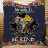 In A World Where You Can Be Anything, Be Kind Elephant Sunflower Quilt Blanket - Beautiful Gift for Those You Cherish