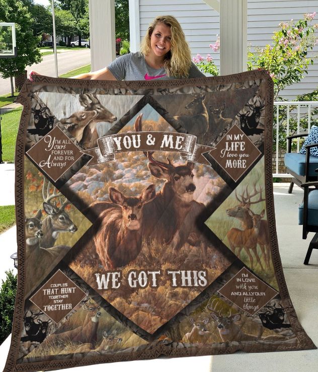 In My Life I Love You More Deer Lo Quilt Blanket - Best Gift for Nature Lovers