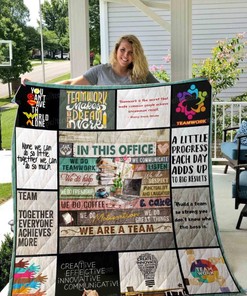 In This Office We Are a Team Quilt Blanket - Perfect for Teamwork
