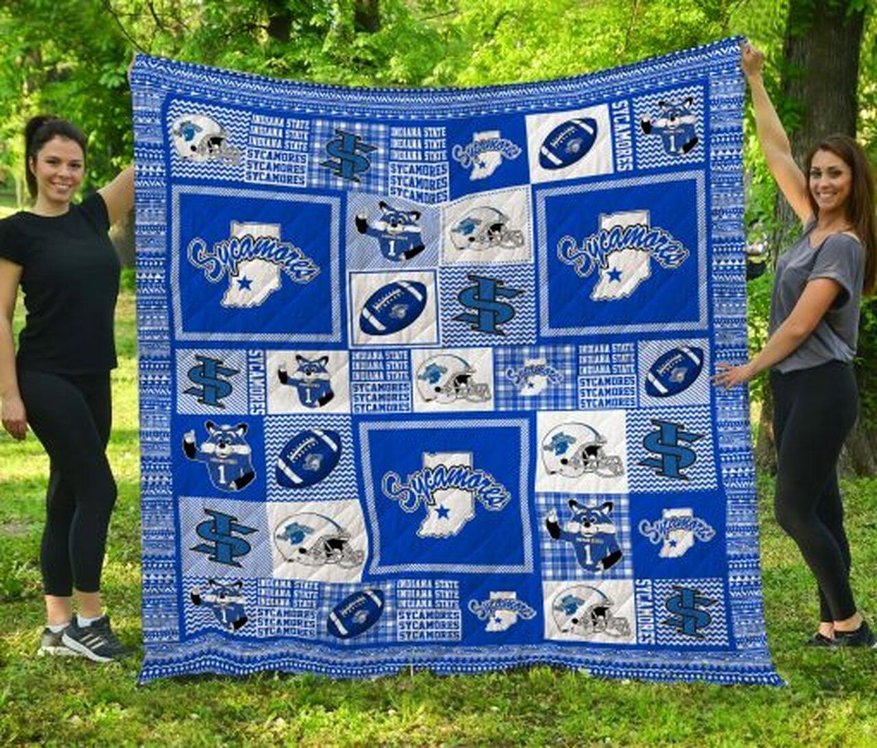 Indiana State Sycamores Blue NCAA Quilt Bedding Set