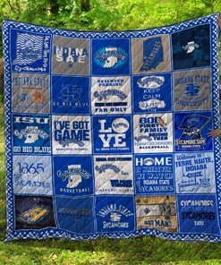 Indiana State Sycamores Inspired Quilt Blanket With Inspiring Quotes