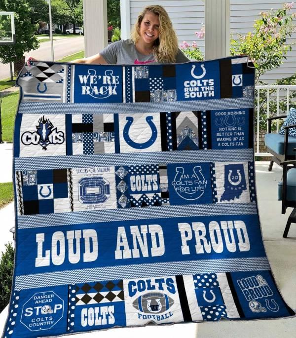 Indianapolis Colts Football Quilt Bedding Set with Team Designs