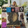 Inner City Albums For Girls Ver Collection Quilt Blanket, Honoring the Detroit Techno Pioneers