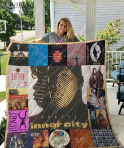 Inner City Albums For Girls Ver Collection Quilt Blanket, Honoring the Detroit Techno Pioneers