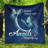 Inspirational Butterfly Art Quilt Blanket Baby or Kids Bed Set with Angelic Design