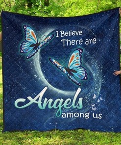 Inspirational Butterfly Art Quilt Blanket Baby or Kids Bed Set with Angelic Design
