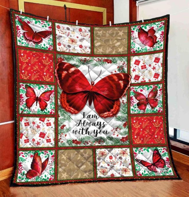 Inspirational Butterfly Christmas Quilt Blanket Baby or Kids Bed Set Perfect for Christmas Gift