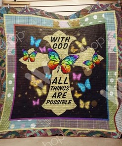 Inspirational Butterfly Lo Quilt Blanket Baby or Kids Bed Set with a Positive Message