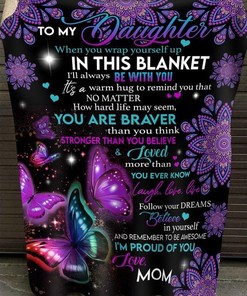 Inspirational Butterfly Themed Blanket from Mom to Daughter - Quilt Bedding Set Perfect for Gifting
