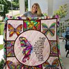 Inspirational Butterfly Themed Quilt Blanket Baby or Kids Bed Set Printed with Heartwarming Quotes