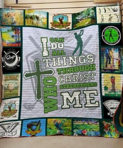 Inspirational Golf Motivation Quilt Blanket