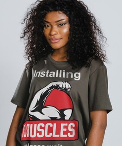 Installing Muscles Please Wait Tee | Funny Workout Shirts | Movie Fans Gifts for Men