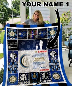 Inter Milan Personalized Name Quilt Bedding Set for Soccer Fans