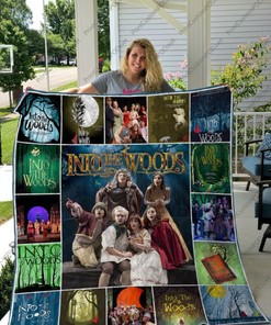 Into The Woods Quilt Blanket with Inspirational Quote