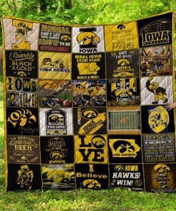 Iowa Hawkeyes Logos - Premium Quilt Bedding Set