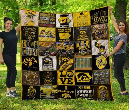 Iowa Hawkeyes Logos - Premium Quilt Bedding Set