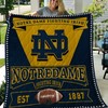 Irish Black Yellow Ncaa Notre Dame Fighting Quilt Bedding Set with Soft Quilt Blanket