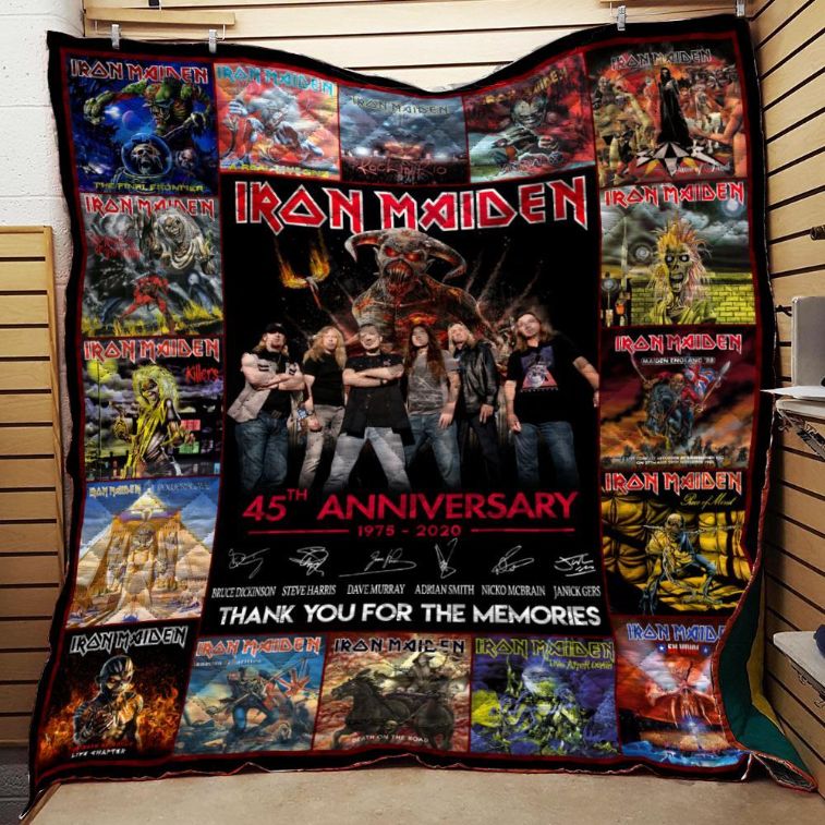 Iron Maiden Signatures Quilt Bedding Set for Rock Fans