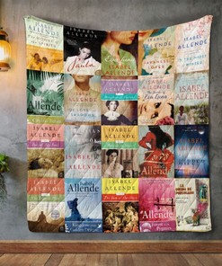 Isabel Allende Books Collection Quilt Bedding Set - Vintage Blanket for Book Lovers
