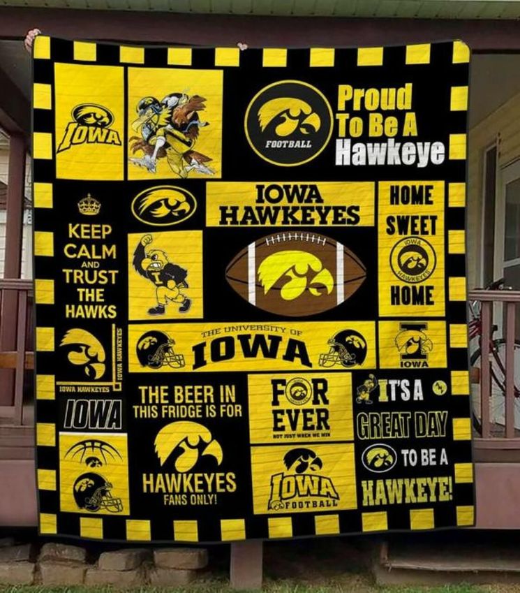 It's A Great Day To Be A Hawkeye - Ncaa Iowa Hawkeyes Quilt Bedding Set