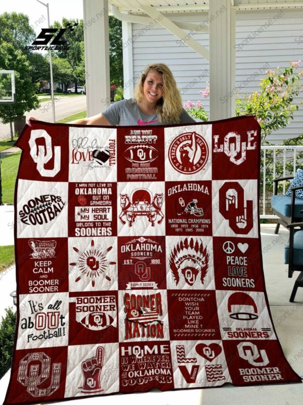 It's All About Football Oklahoma Sooners Ncaa Quilt Bedding Set