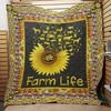 J2909 86o36 Farm Sunflower Quilt Blanket - Rustic and Cozy Blanket for Your Home