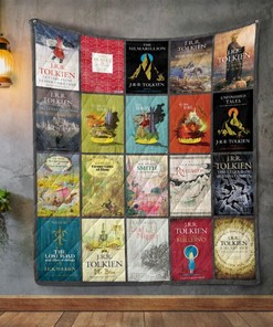J.R.R. Tolkien Books Collection Vintage Quilt Bedding Set with Keywords