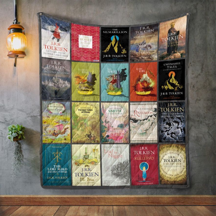 J.R.R. Tolkien Books Collection Vintage Quilt Bedding Set with Keywords