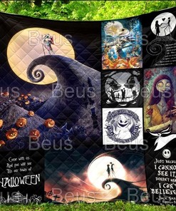Jack Skellington Love Sally The Nightmare Before Christmas Quilt Blanket - Soft and Cozy Blanket for Movie Fans