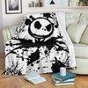 Jack Skellington Paint Flakes Fleece Blanket, Premium Comfy Sofa Throw Blanket Gift with Tim Burton's Art Style