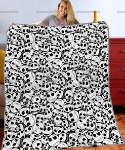 Jack Skellington White Faces Nightmare Before Christmas Quilt Bedding Set for Halloween and Animation Fans