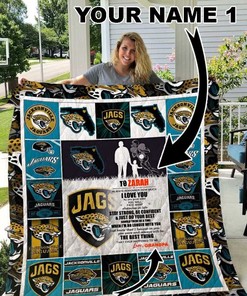 Jacksonville Jaguars Personalized Name Sport Quilt Blanket ideal for Boys Quilt Bedding Set