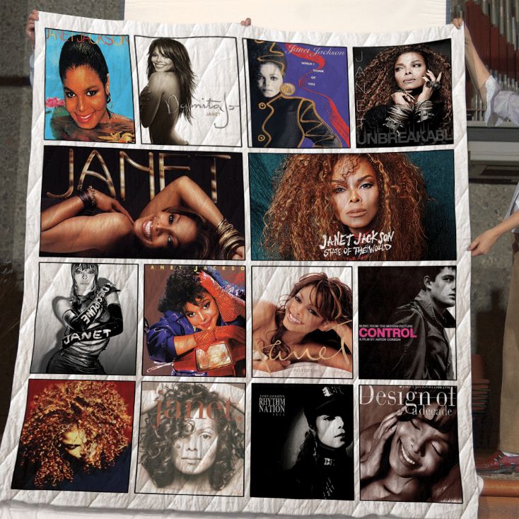 Janet Jackson Albums Collected Music - Quilt Blanket