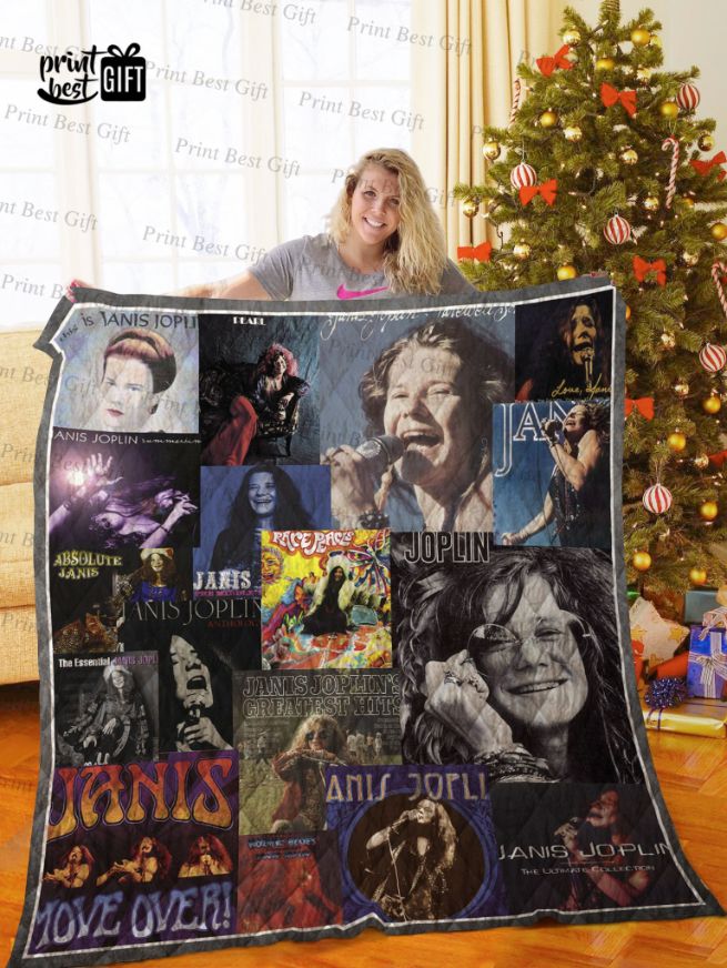 Janis Joplin Albums Cover Poster Ver Quilt Bedding Set for Music Lovers