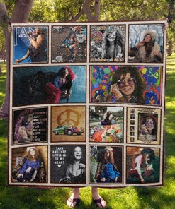 Janis Joplin Collected on Hippie Quilt Bedding Set for Fans