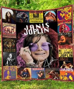 Janis Joplin Quote Collection Quilt Blanket - Great for Fans