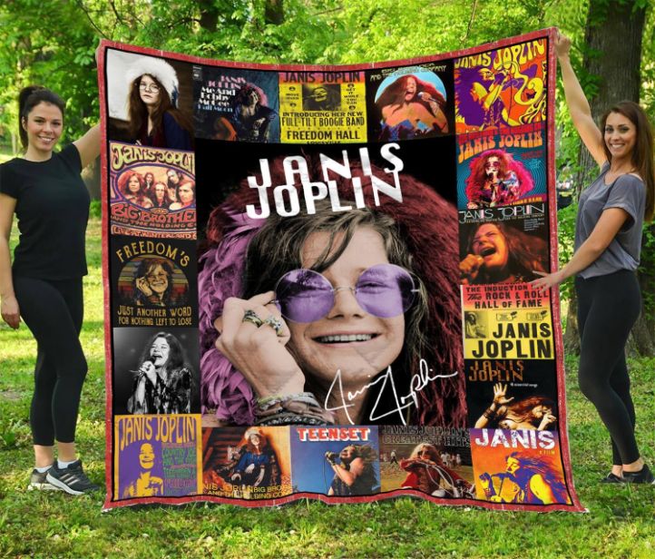 Janis Joplin Quote Collection Quilt Blanket - Great for Fans