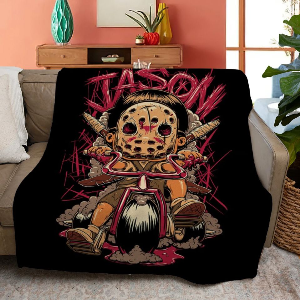 Jason Voorhees Horror Characters Quilt Blanket Gift Set for Fans