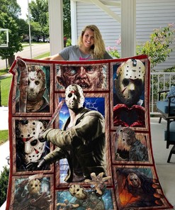Jason Voorhees Portrait Quilt Blanket - Vintage Blanket for Movie Lovers