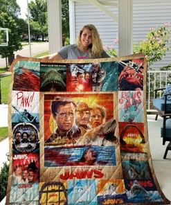 Jaws Poster Design - Quilt Bedding Set