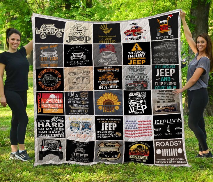Jeep Quilt Blanket with Unique Design and Comfortable Material