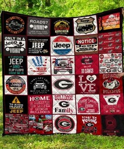Jeep-Style Georgia Bulldogs Ncaa Quilt Bedding Set