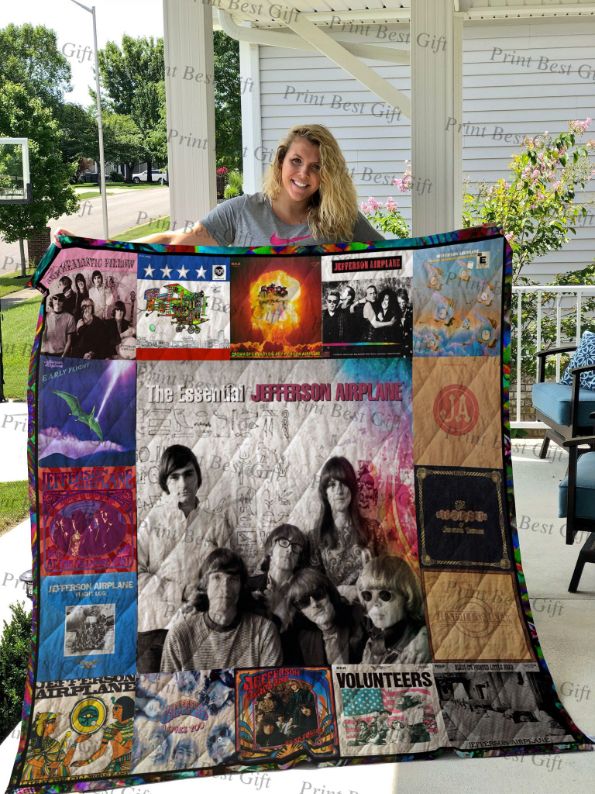 Jefferson Airplane Essential Albums Cover Poster Quilt Bedding Set - Ideal for Fans of Classic Rock Music