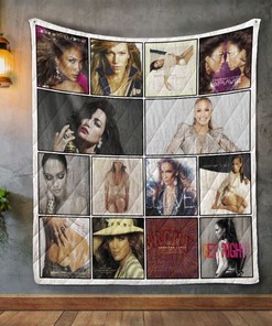 Jennifer Lopez Music Album Covers Quilt Bedding Set for Fans