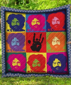 Jerry Garcia Quilt Bedding Set - Celebrate the music of Jerry Garcia with this cozy quilt bedding set.