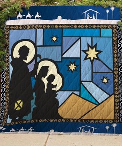 Jesus Christ Family Christmas - Religious Quilt Bedding Set