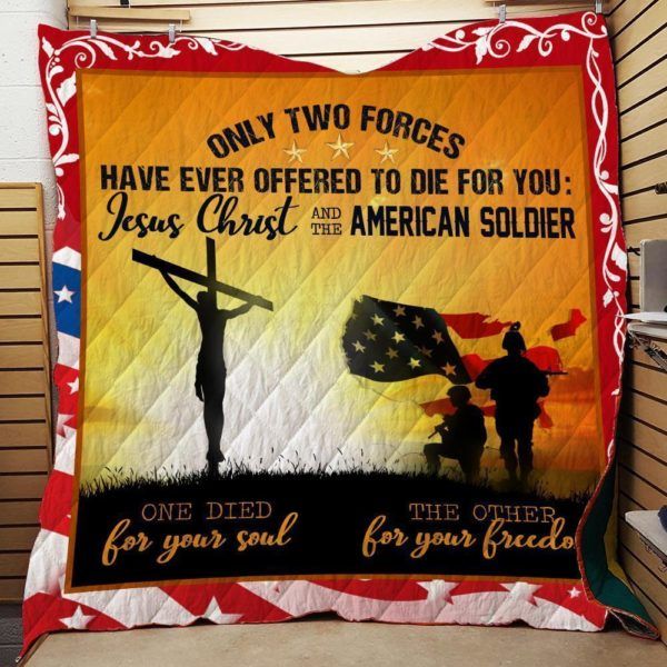 Jesus One Died For Your Soul - Religious Quilt Bedding Set