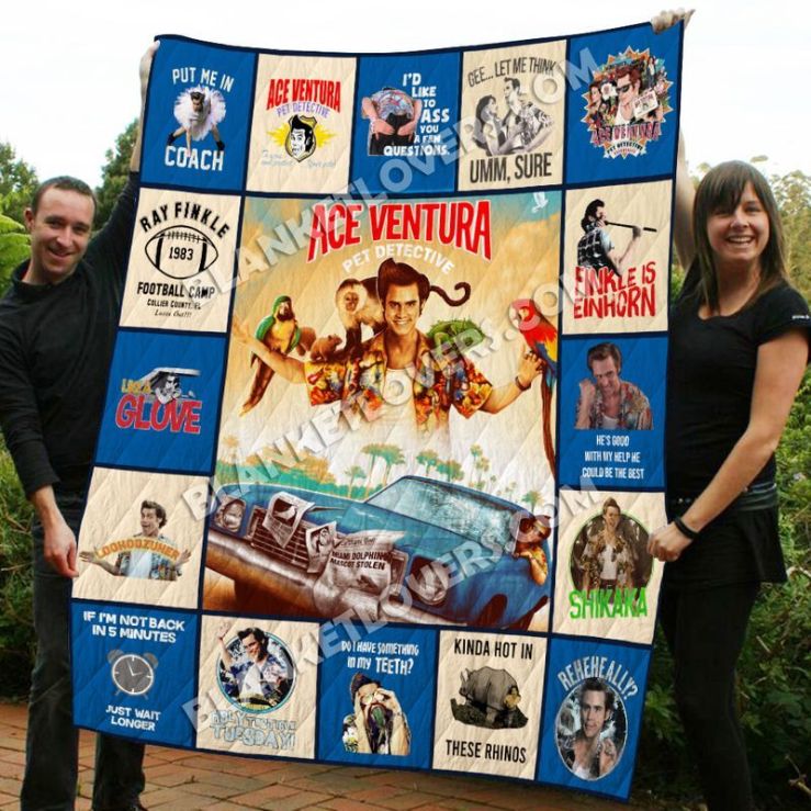 Jim Carrey Movies Quilt Blanket - Ace Ventura and More