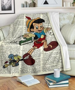 Jiminy Cricket Pinocchio Fleece Blanket Gift - Premium Sofa Throw Blanket for Disney Fans